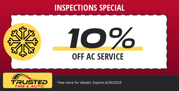 10% off ac service, trusted tire & auto